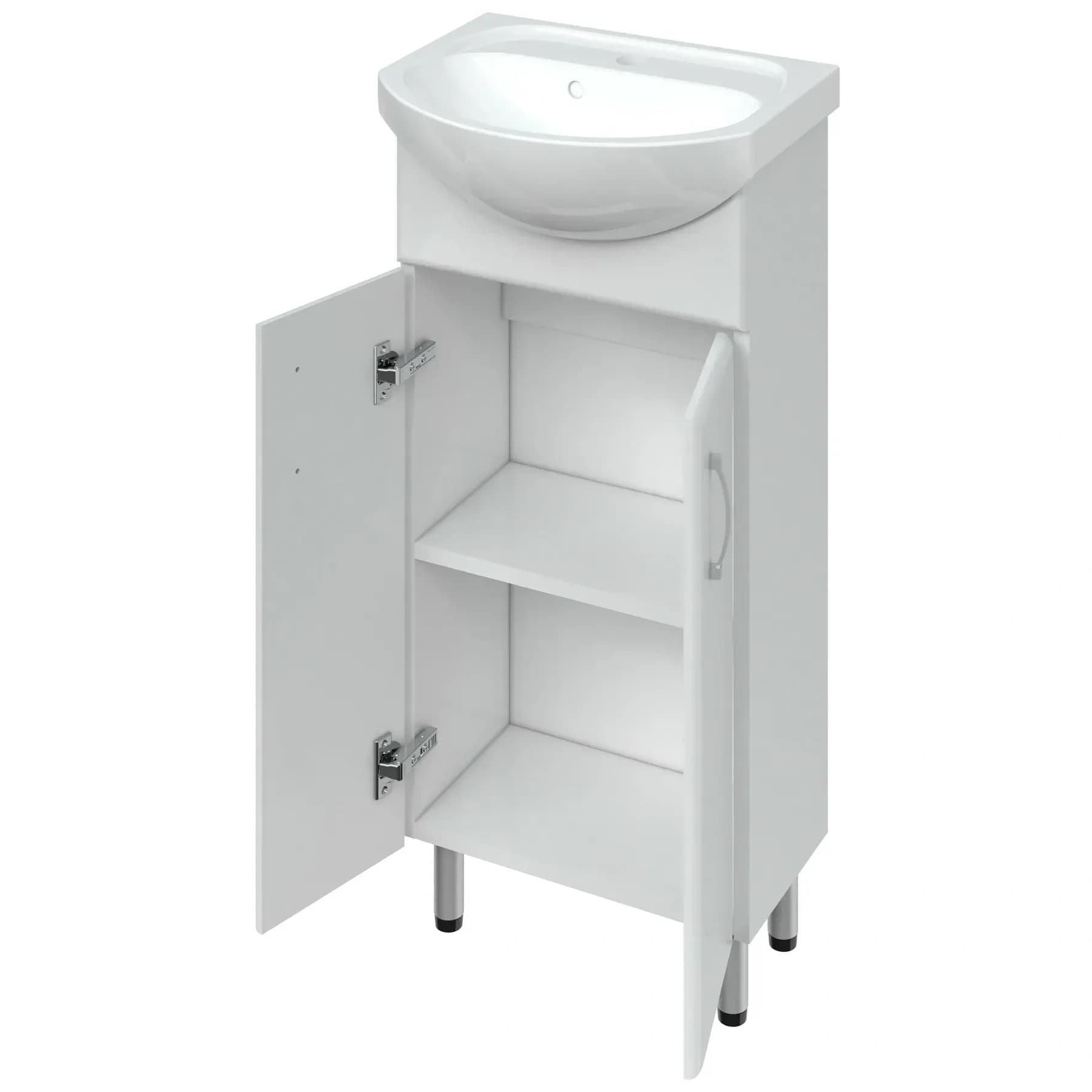Waschtischunterschrank mit Waschbecken “Arteco 60”, Pryama, gefräste Front