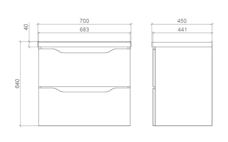 Wall-hung vanity unit “Amelia”