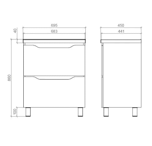 Floor-standing vanity unit “Amelia”