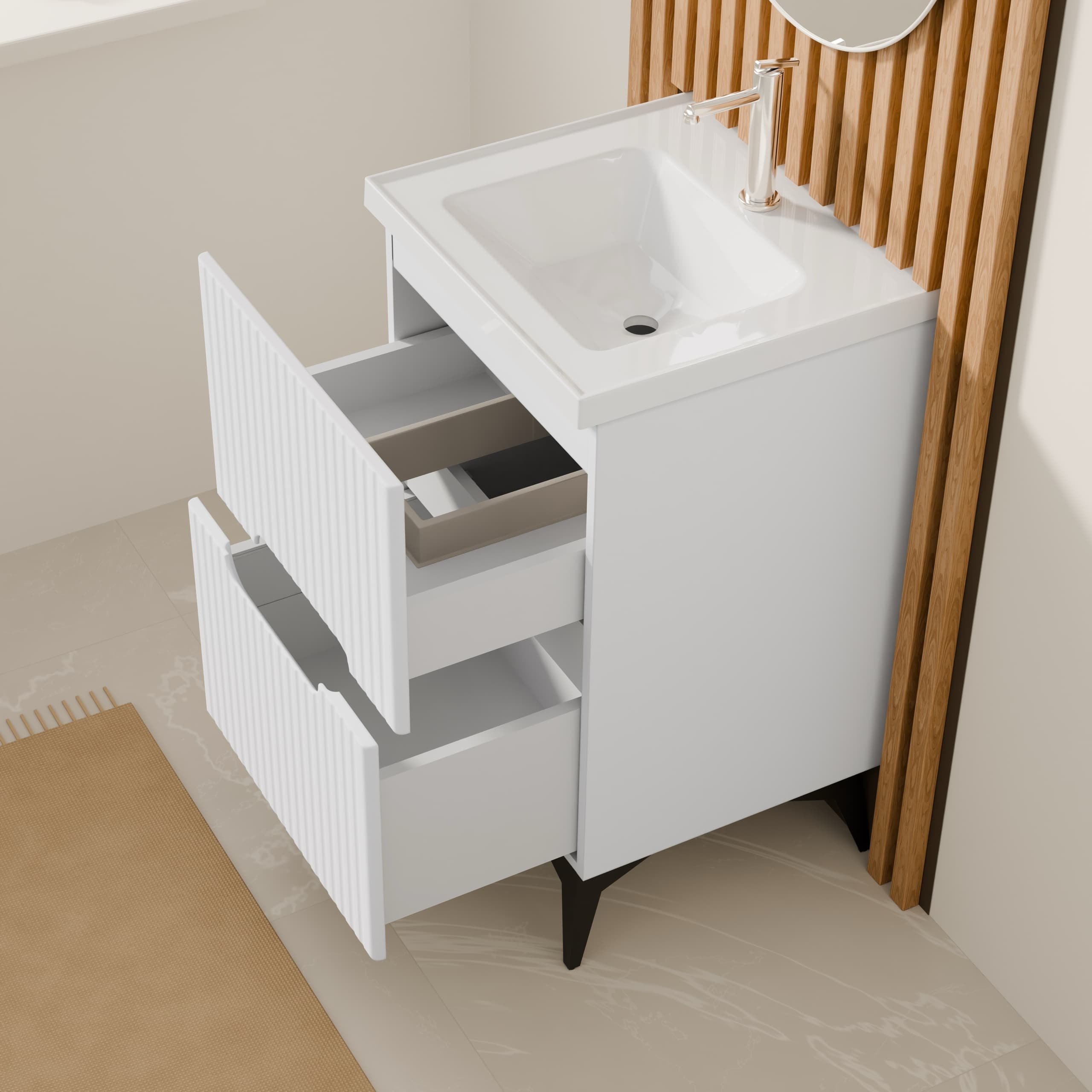 “Лінель” Тумба універсальна з ум. Стоун (ніжки та навіси в комплекті), Біла