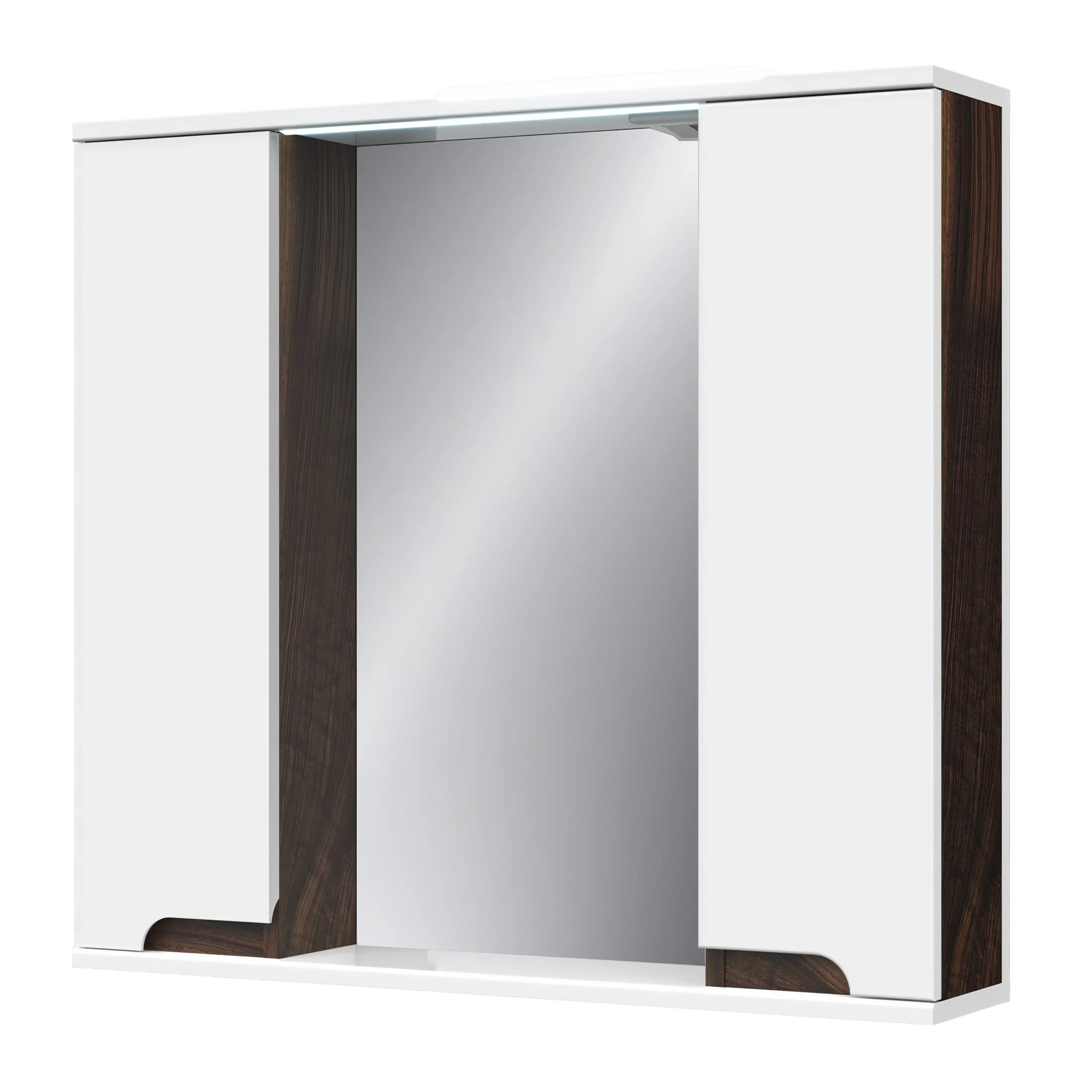 Illuminated mirror “Verona” with 2 full-length cabinets, 80 (wenge)