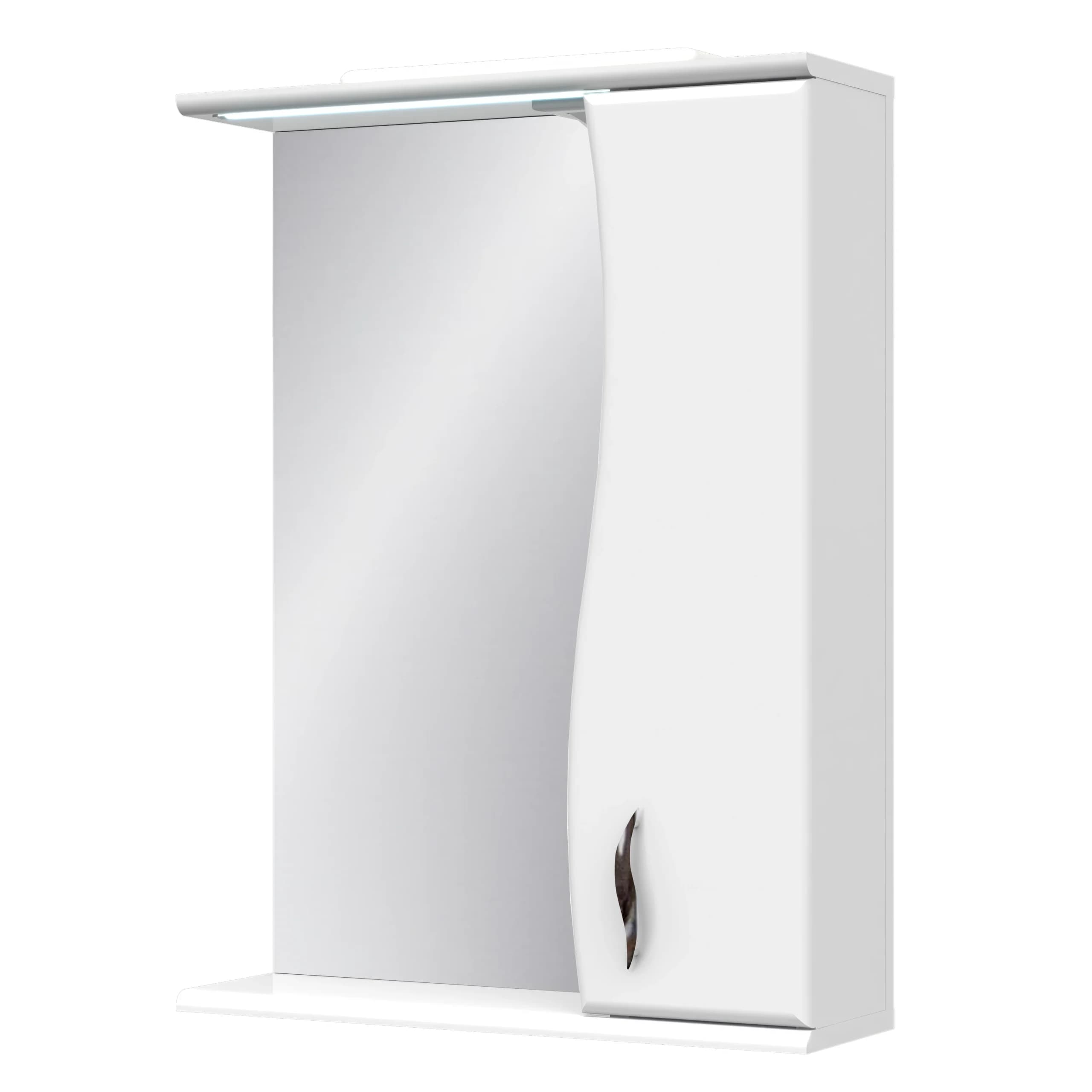 Illuminated mirror with cabinet and socket (Khvylia)