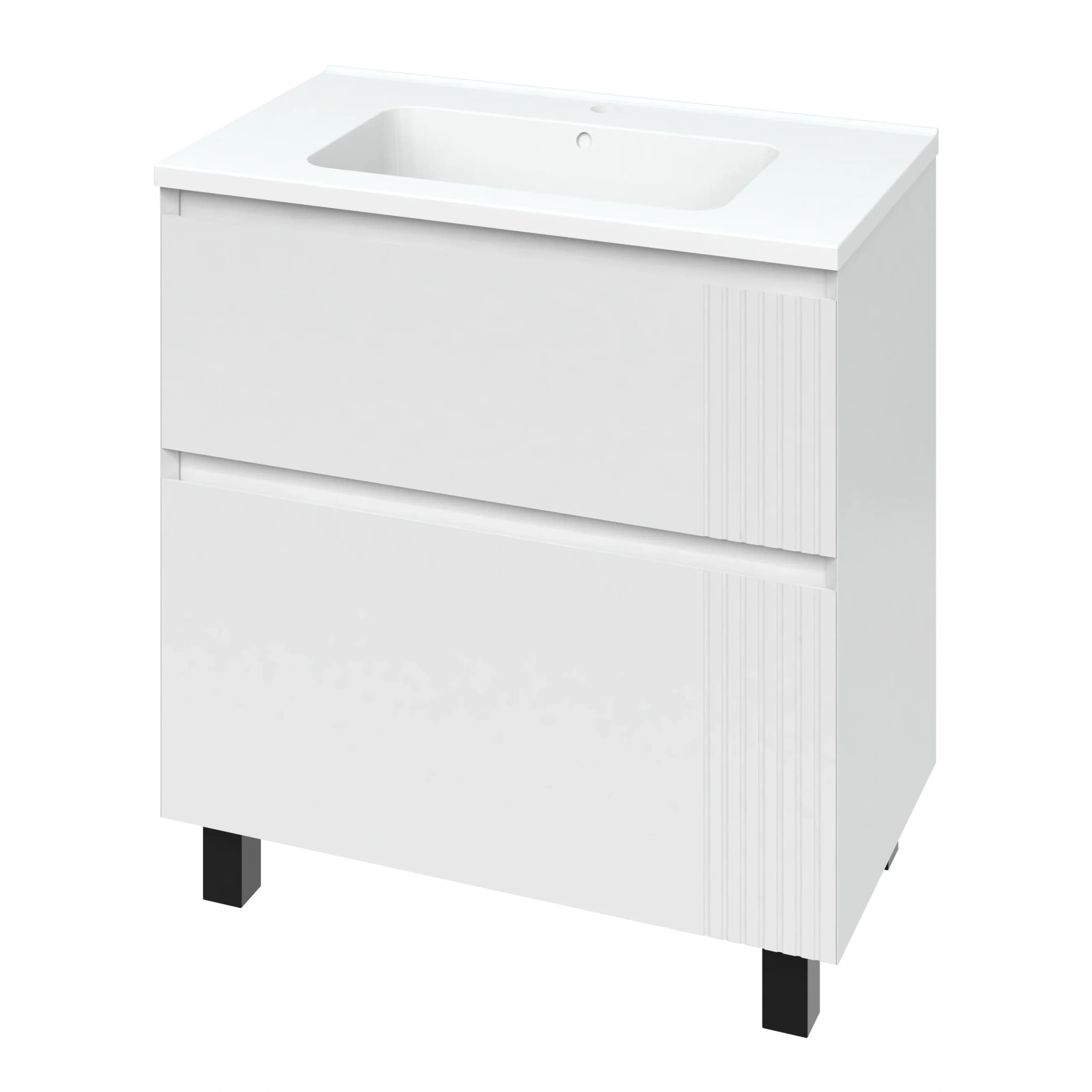 Floor-standing vanity unit “Rodeo” with Rodeo 70 washbasin (white)