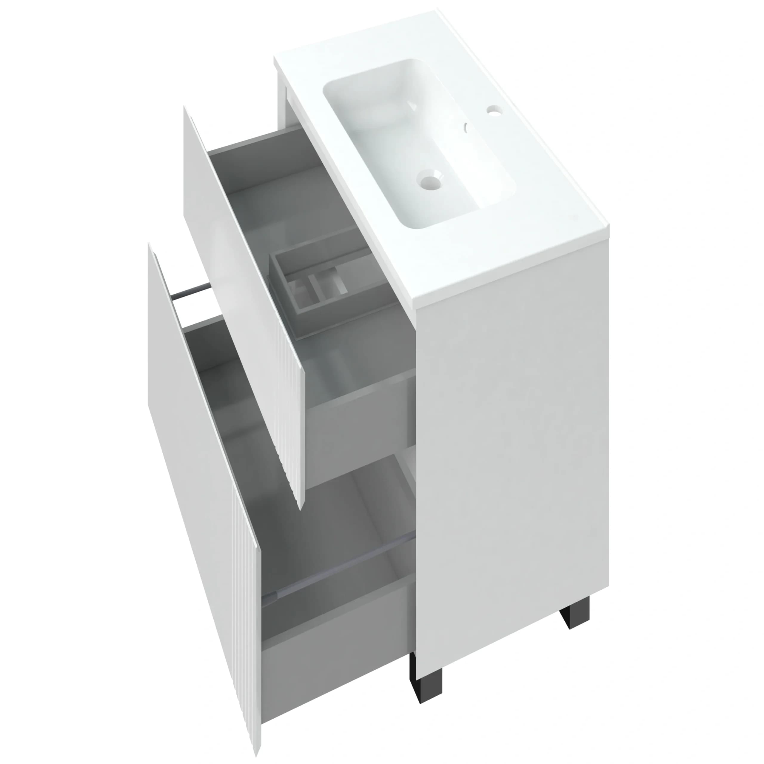 Floor-standing vanity unit “Rodeo” with Rodeo 70 washbasin (white)