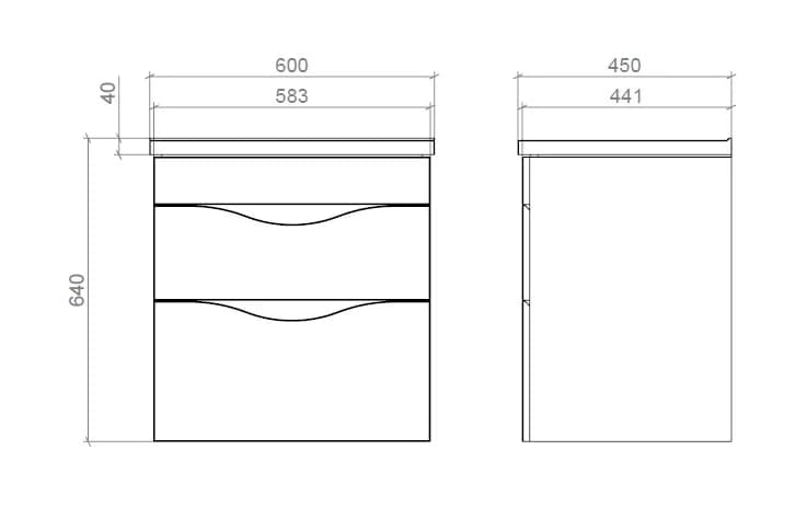 Mueble bajo lavabo suspendido “Smile”