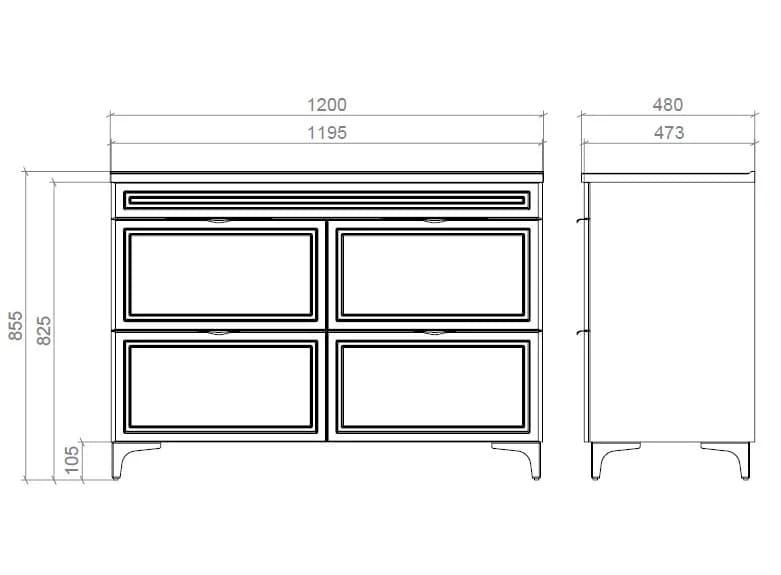 Meuble sous-vasque sur pieds “Estel”