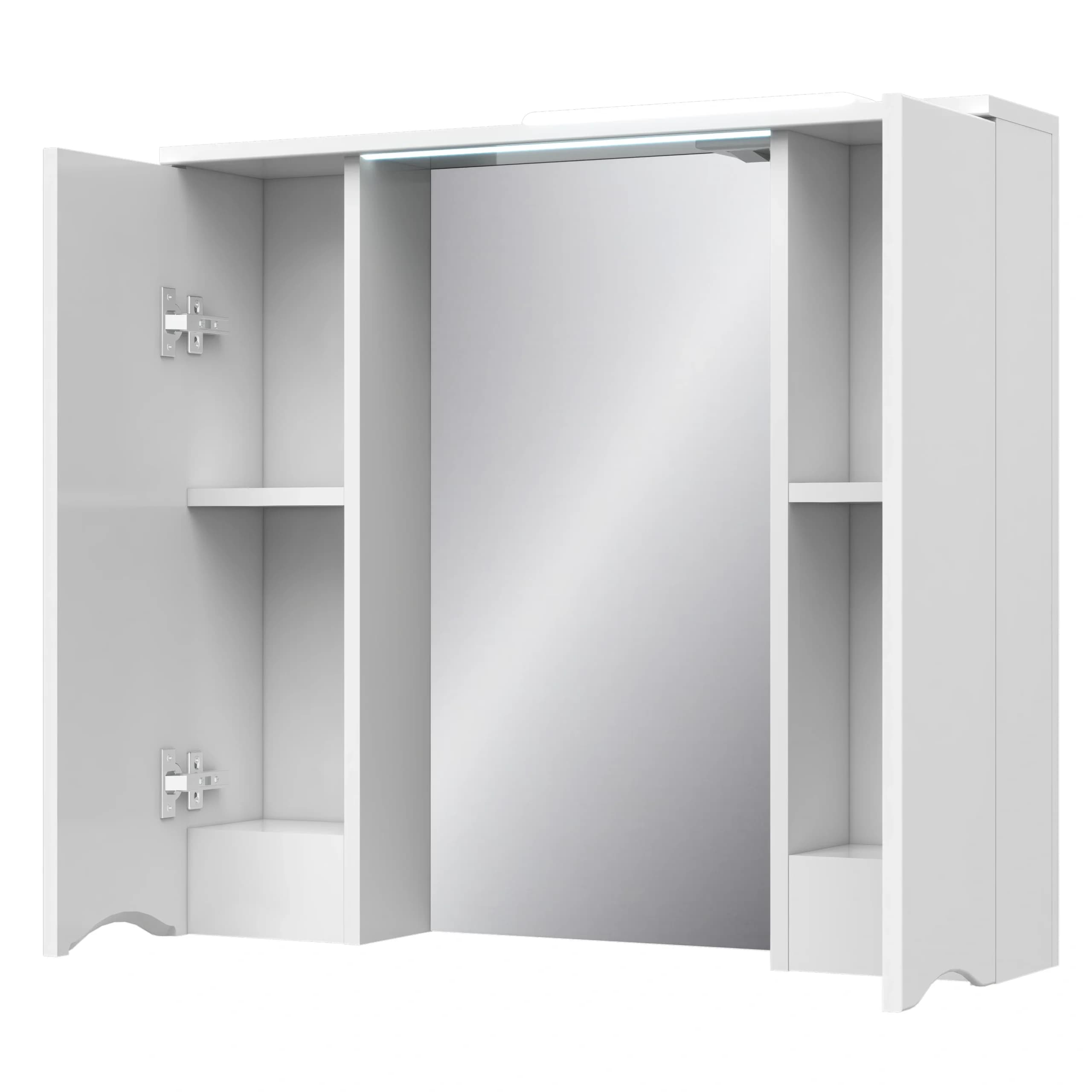 Illuminated mirror “Smile” with 2 cabinets, 80