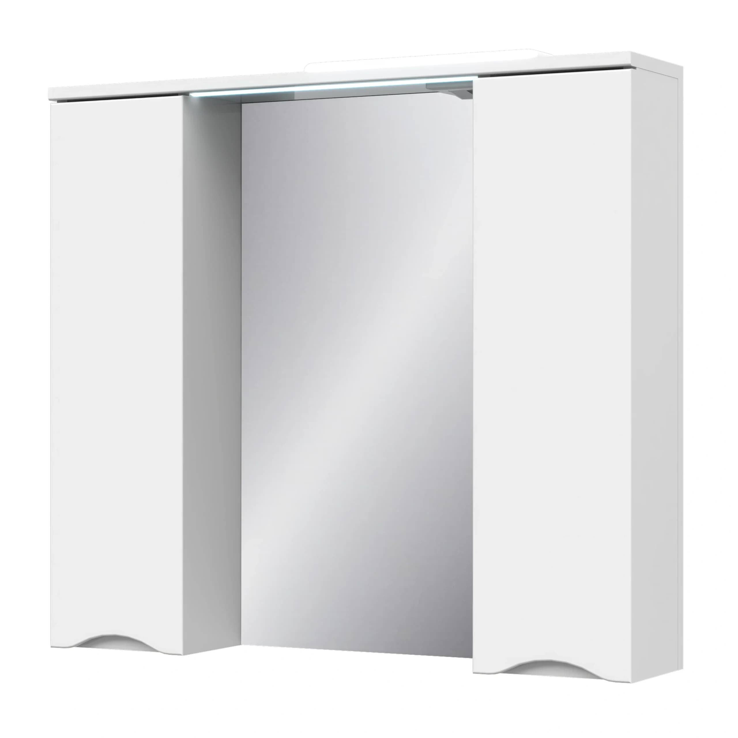 Illuminated mirror “Smile” with 2 cabinets, 80
