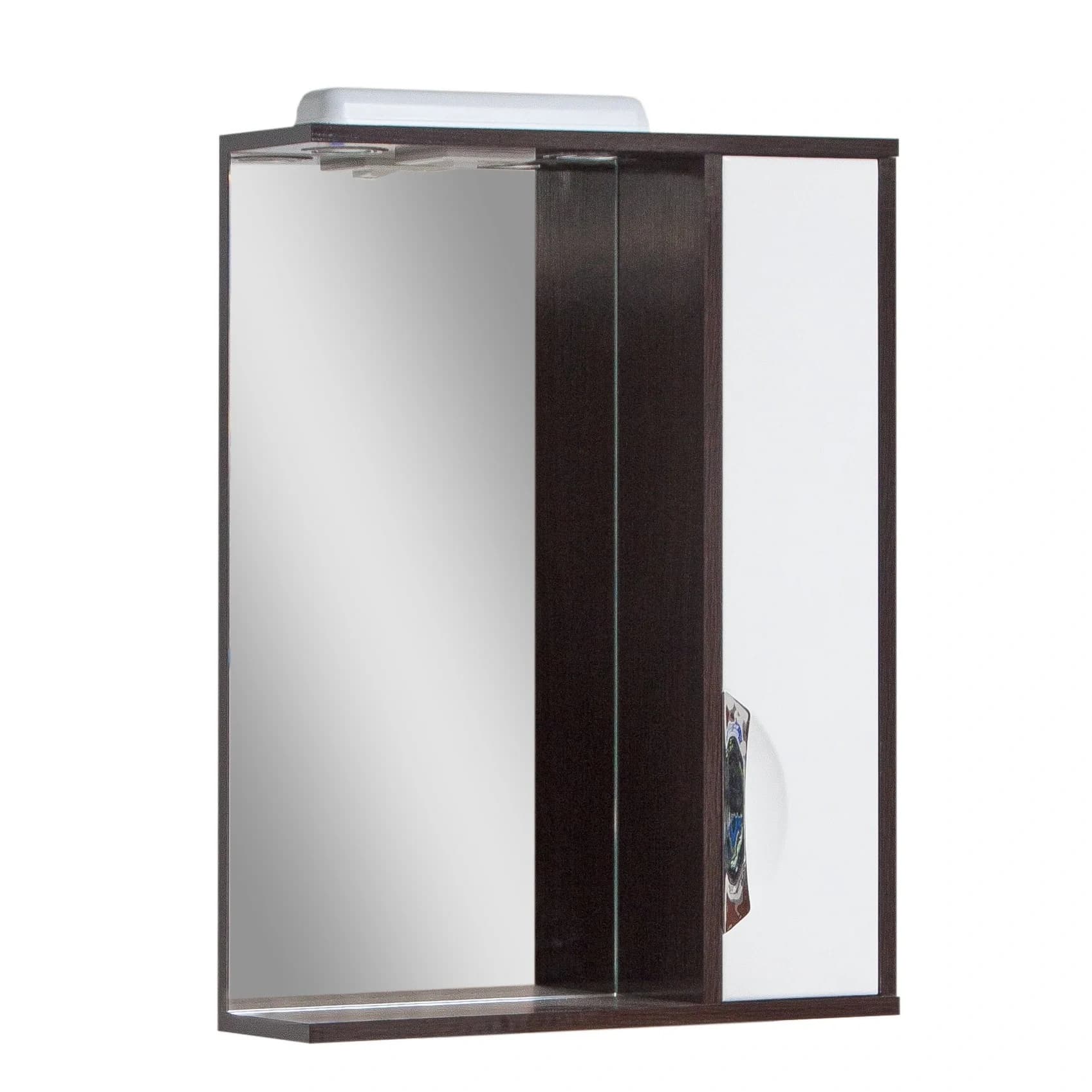 Spiegel “Wenge” mit Beleuchtung, Schrank und Steckdose (Griffmulde)