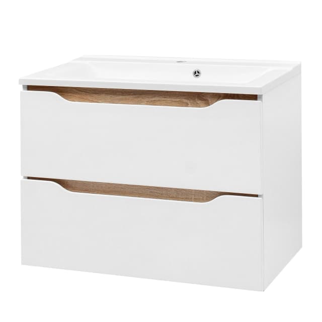 Meuble sous-vasque suspendu “Amelia” (chêne Sonoma, 600 mm, avec vasque “Como”)