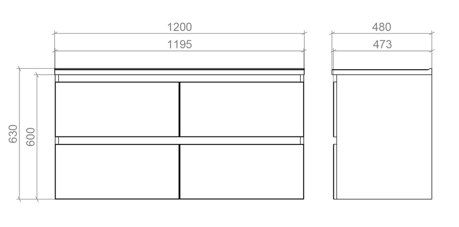 Підвісна тумба "Фрея" шириною 120 см, чорного кольору, з лівостороннім умивальником 000008213 фото