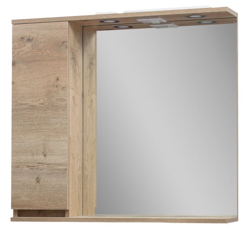 Шафка з дзеркалом "Сандра 80", лівостороння, колір Аліканте 000004723 фото