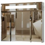 Смайл шафа з дзерк. з підсв, піск (віконце) фацет, 3 дв, 80 см біла П
