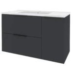 "Фест" Тумба з ум. Родео 100 (антрацит) з корзиною праворуч