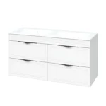 "Естель" тумба підвісна з ум. Родео 120, ( подвійна чаша ) біла